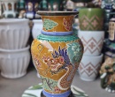 BÌNH HOA LONG PHỤNG MIỆNG LOE VÀNG