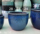 BỘ BA CHẬU XUẤT KHẨU XANH DƯƠNG