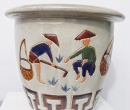 CHẬU NGỰA KÉO XE TRẮNG