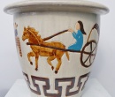 CHẬU NGỰA KÉO XE TRẮNG