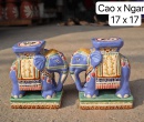 ĐÔN VOI MINI IN TAY THỦ CÔNG XANH DƯƠNG