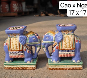 ĐÔN VOI MINI IN TAY THỦ CÔNG XANH DƯƠNG
