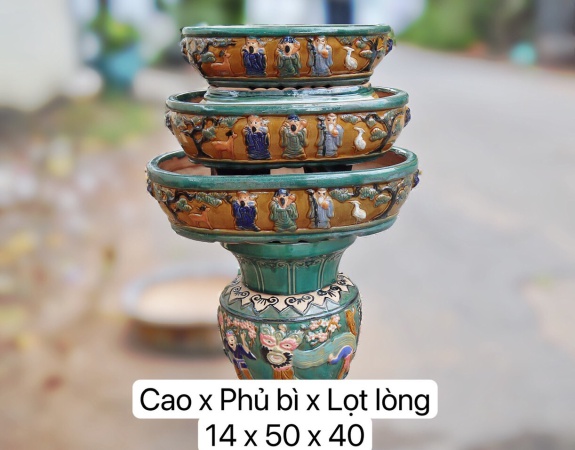 BỘ 3 CHẬU OVAL PHÚC LỘC THỌ 