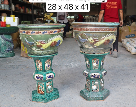 Chậu giả cổ rồng cá lọt lòng 40cm