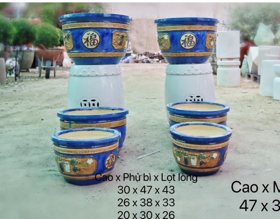 COMBO ĐÔN TRỐNG XUẤT KHẨU VÀ CHẬU CHỮ PHƯỚC