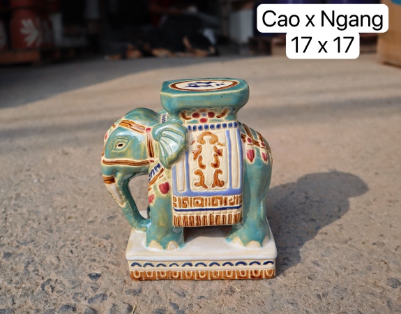 ĐÔN VOI MINI IN TAY THỦ CÔNG XANH LÁ