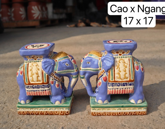 ĐÔN VOI MINI IN TAY THỦ CÔNG XANH DƯƠNG