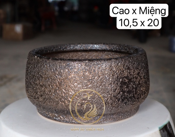 CHẬU MEN SÔI NHỎ INDOOR  10.5x20 ĐỒNG