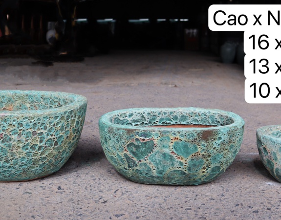 BỘ BA MEN SÔI OVAL XANH