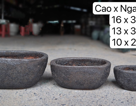 BỘ BA MEN SÔI OVAL ĐEN